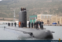 Submarino Tramontana entrando en Cartagena